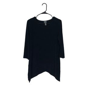 Chico's Black Asymmetrical Tunic Top
